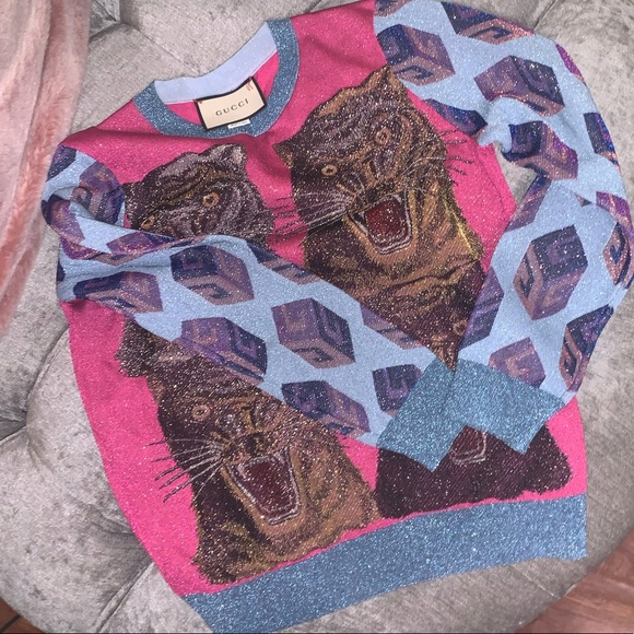 Gucci metallic tiger face sweater - Picture 2 of 5